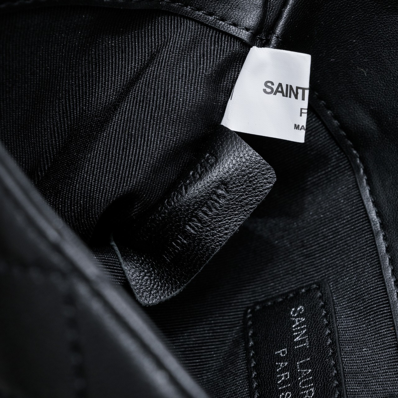 SAINT LAURENT BLACK GABY CHAIN PHONE HOLDER IN QUILTED Calfskin-SLIVER HARDWARE - Bag