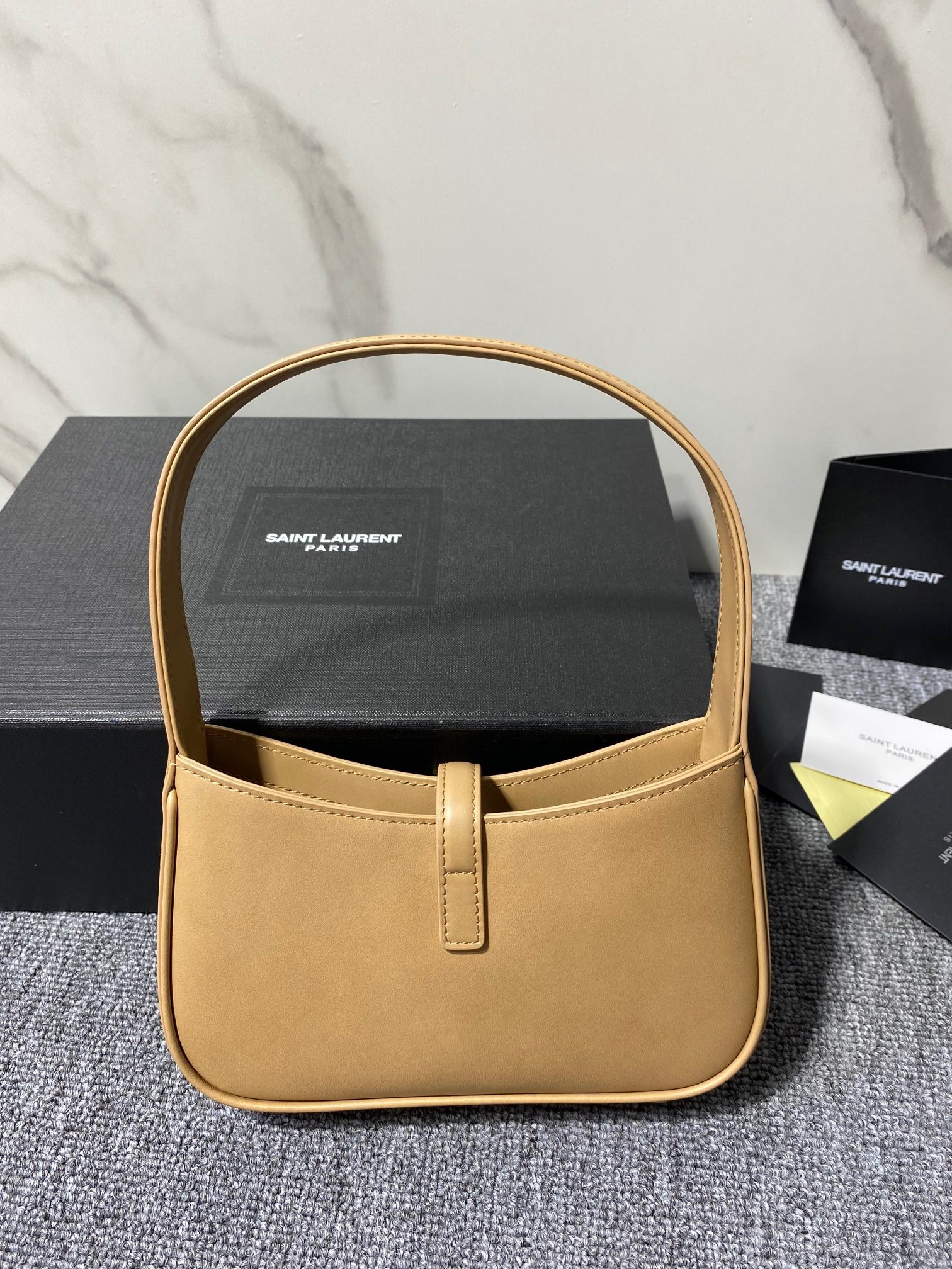 SAINT LAURENT YSL Croc-Embossed Le 5 à 7 Hobo Bag