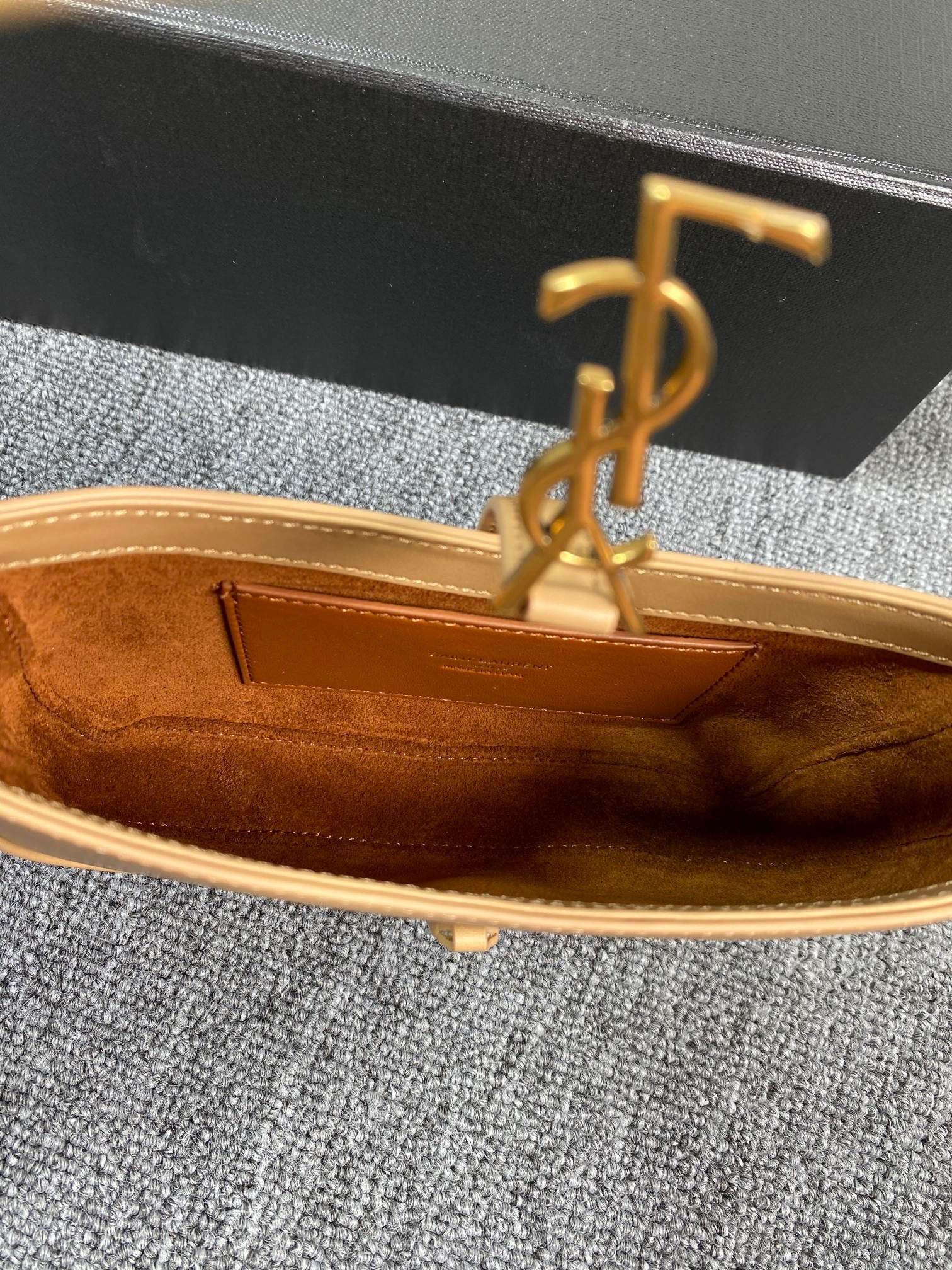 SAINT LAURENT YSL Croc-Embossed Le 5 à 7 Hobo Bag