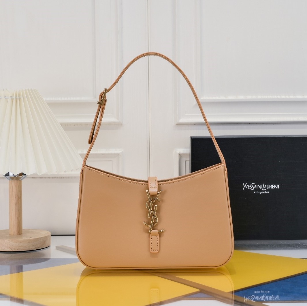 SAINT LAURENT YSL Le 5 à 7 Hobo Bag Leather-Beige - Bag
