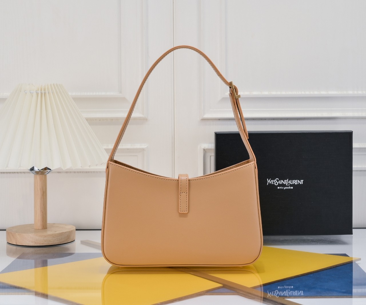 SAINT LAURENT YSL Le 5 à 7 Hobo Bag Leather-Beige - Bag