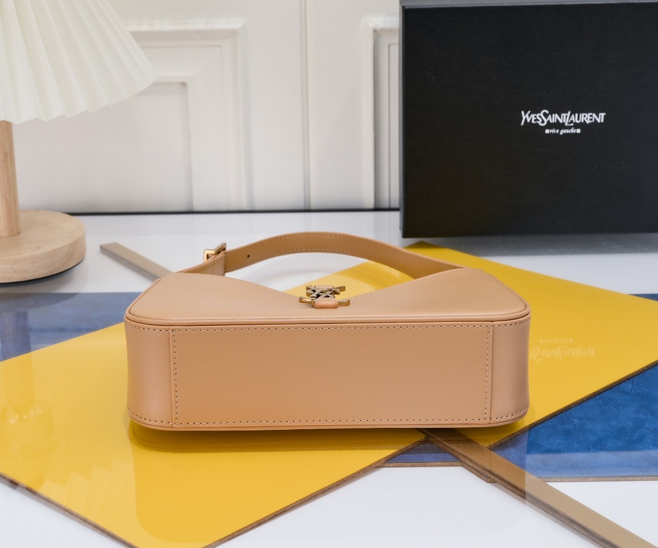 SAINT LAURENT YSL Le 5 à 7 Hobo Bag Leather-Beige - Bag