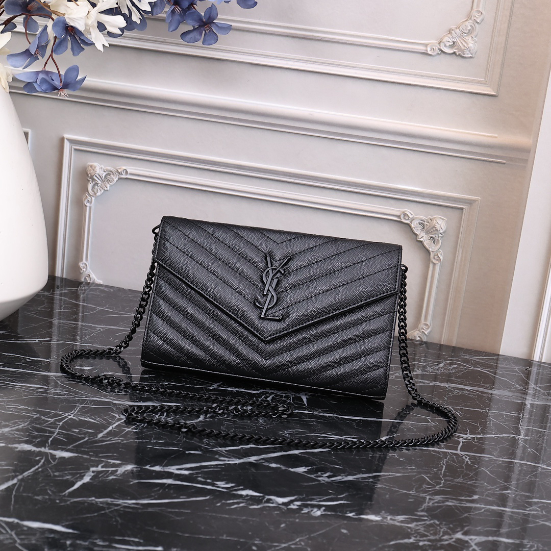 Saint Laurent YSL Cassandre Envelope - Black