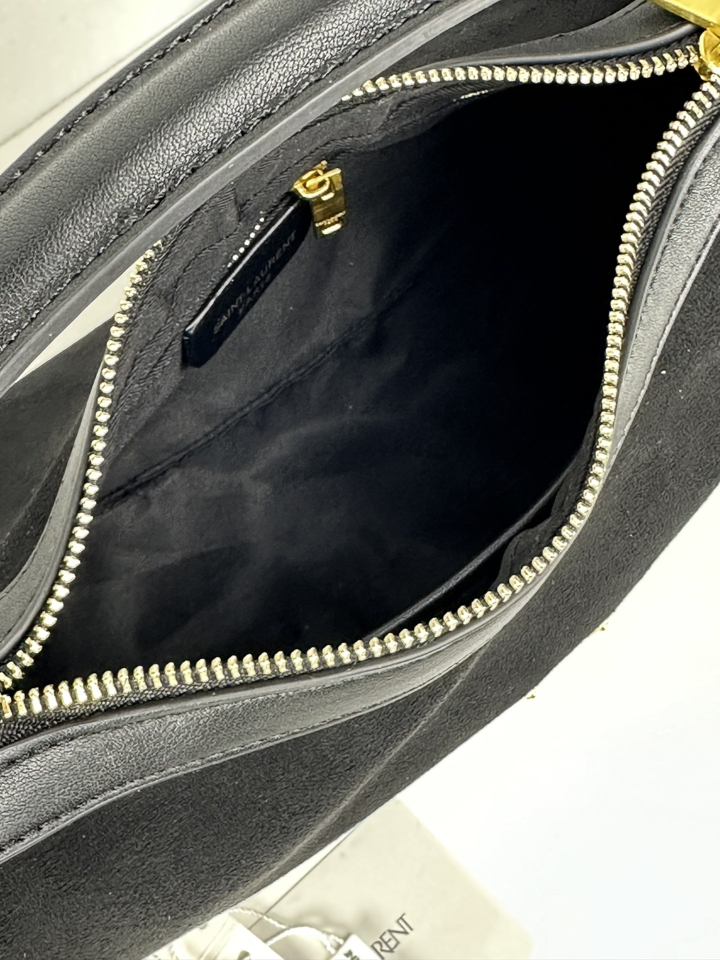 Saint Laurent YSL Vintage Bowling Bag - Black Brushed Leather Bag