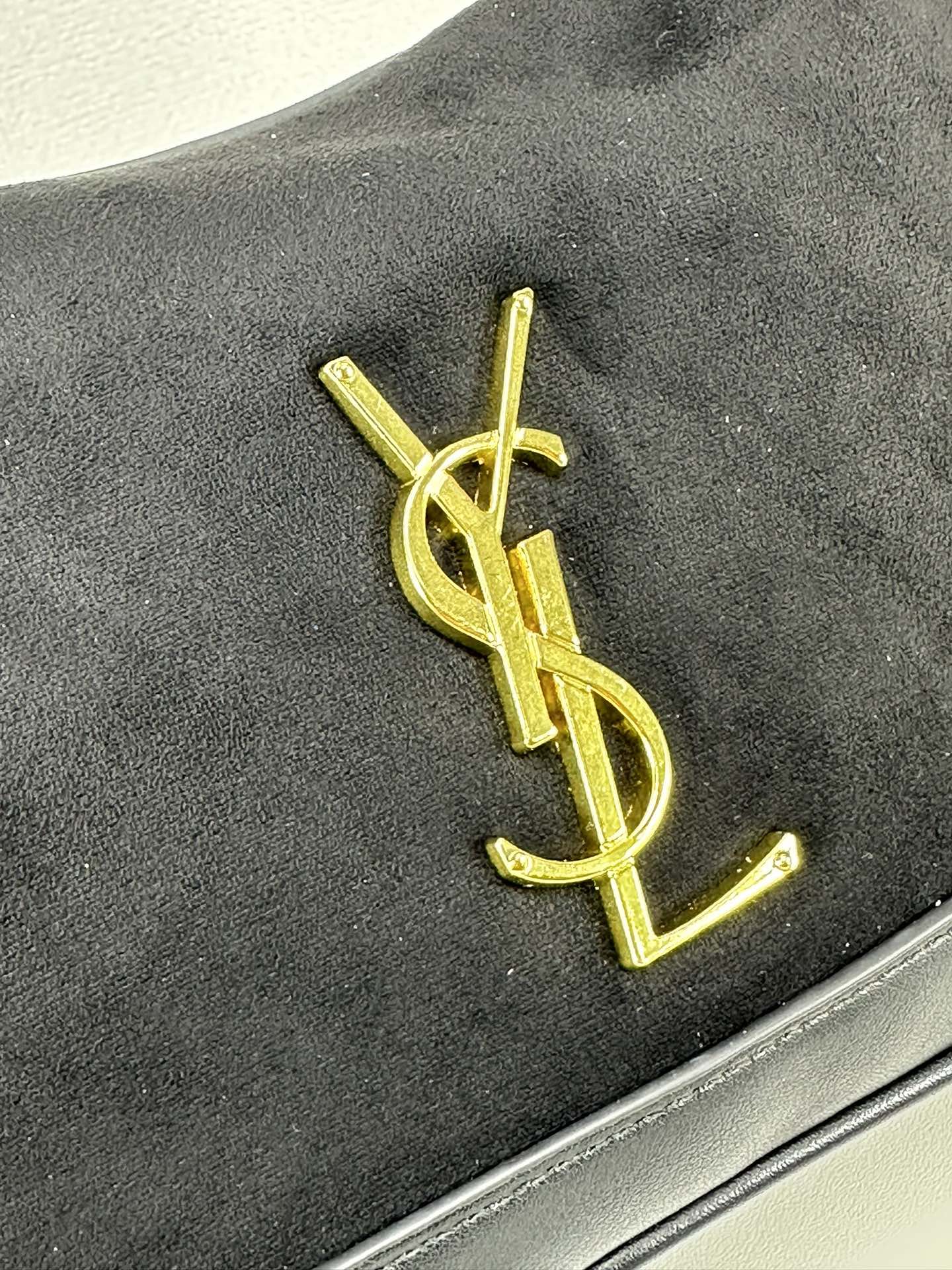 Saint Laurent YSL Vintage Bowling Bag - Black Brushed Leather Bag