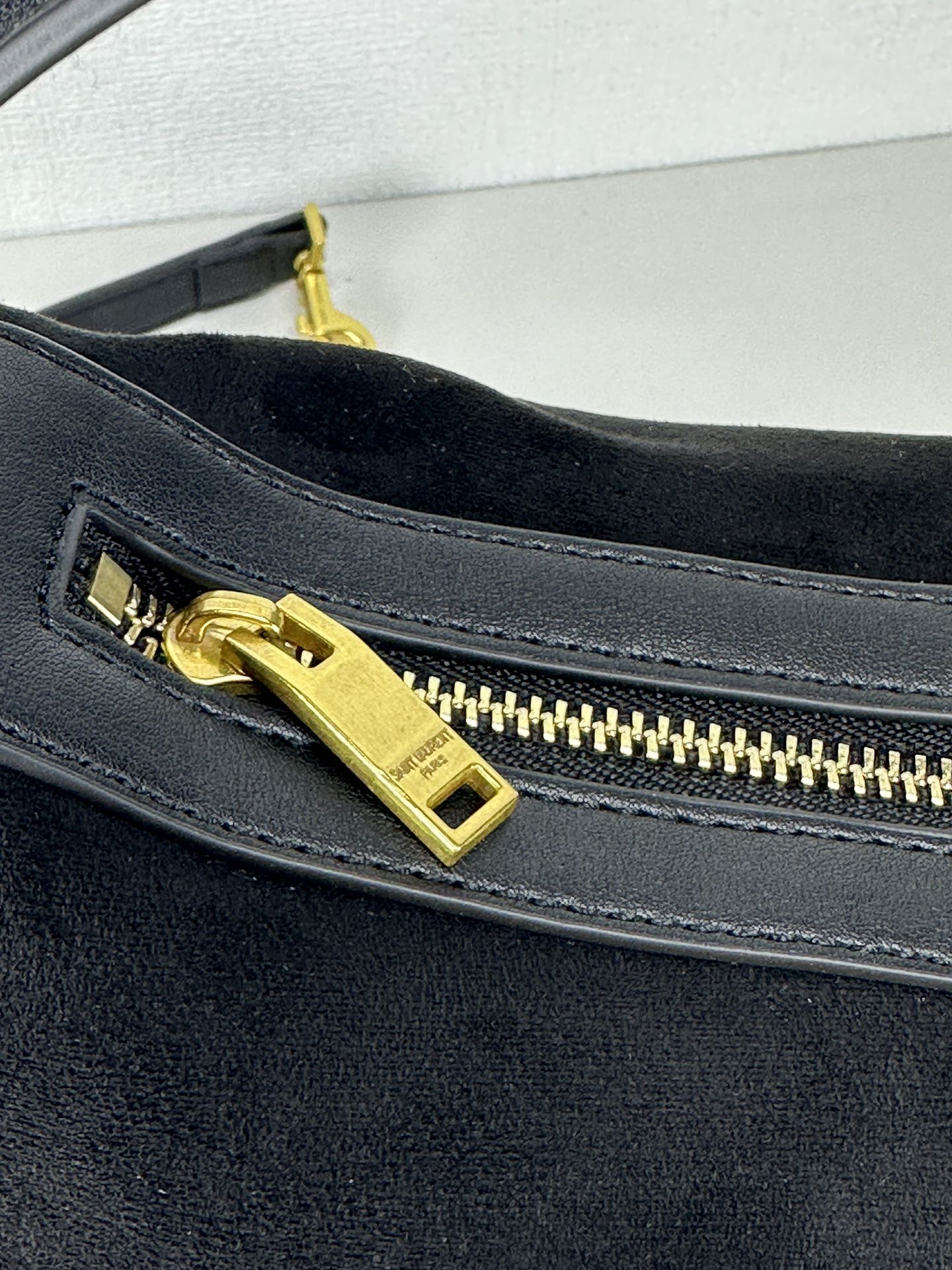 Saint Laurent YSL Vintage Bowling Bag - Black Brushed Leather Bag