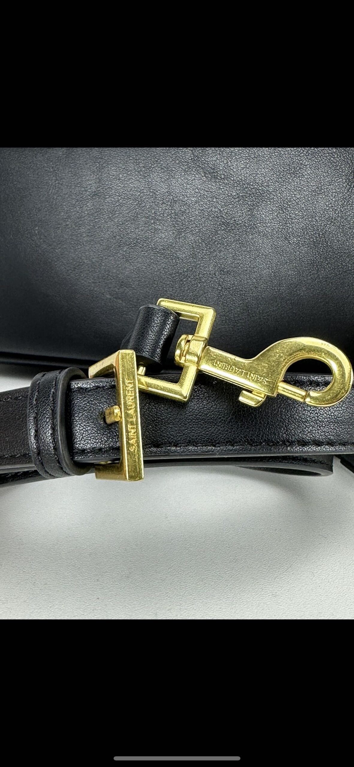 Saint Laurent YSL Vintage Bowling Bag - Black Brushed Leather Bag