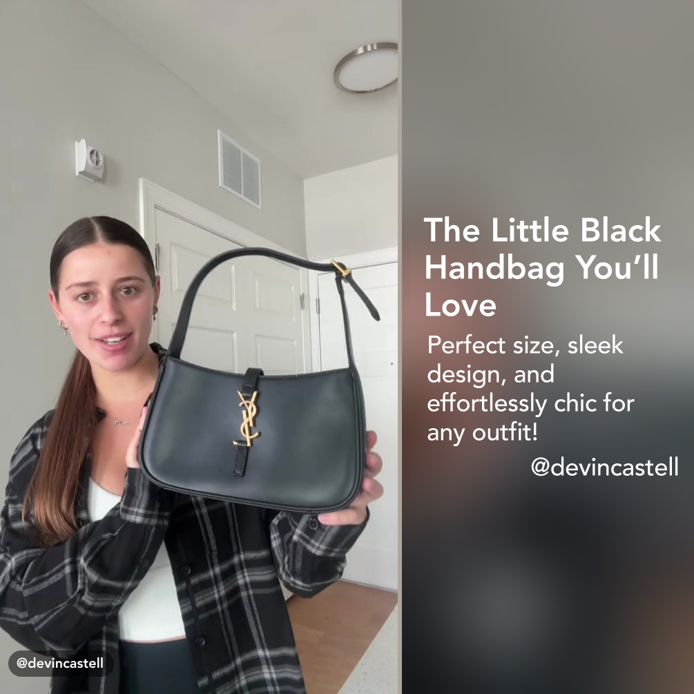 SAINT LAURENT YSL Le 5 à 7 Hobo Bag Leather-Black - Bag