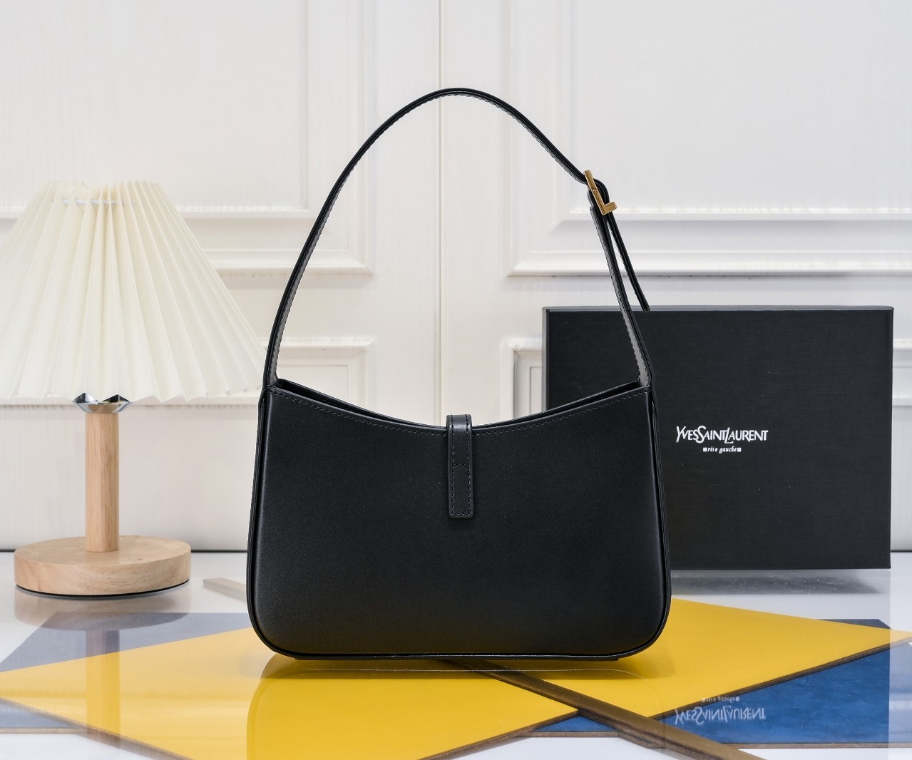 SAINT LAURENT YSL Le 5 à 7 Hobo Bag Leather-Black - Bag