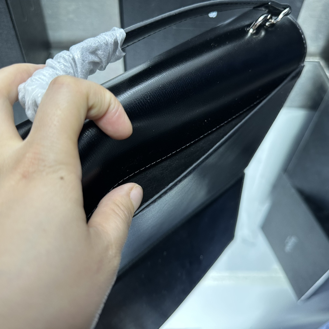 Saint Laurent YSL Sunset medium leather cross-body bag Black Sliver - Bag