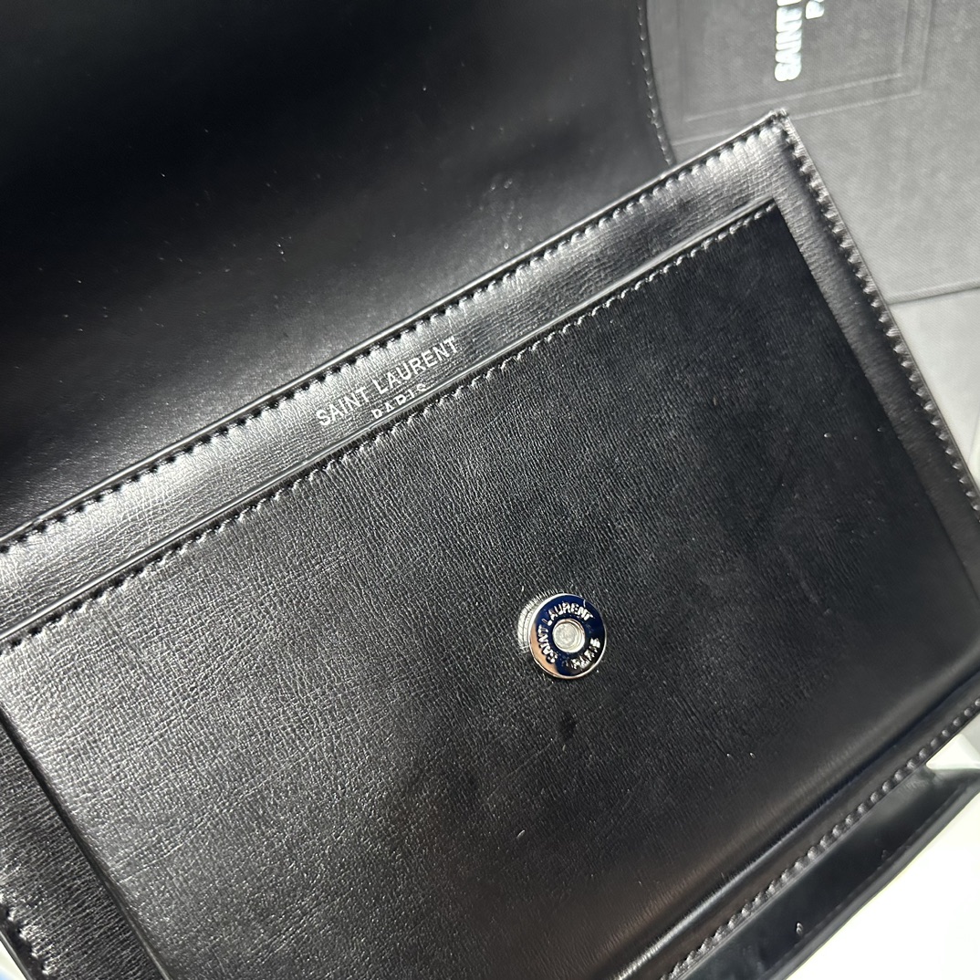 Saint Laurent YSL Sunset medium leather cross-body bag Black Sliver - Bag