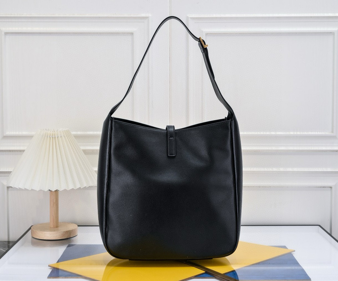 YSL Saint Laurent LE 5 À 7 Grain Leather Soft Handbag - Large