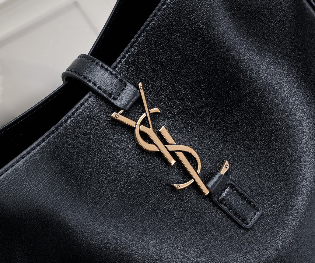 YSL Saint Laurent LE 5 À 7 Grain Leather Soft Handbag - Large