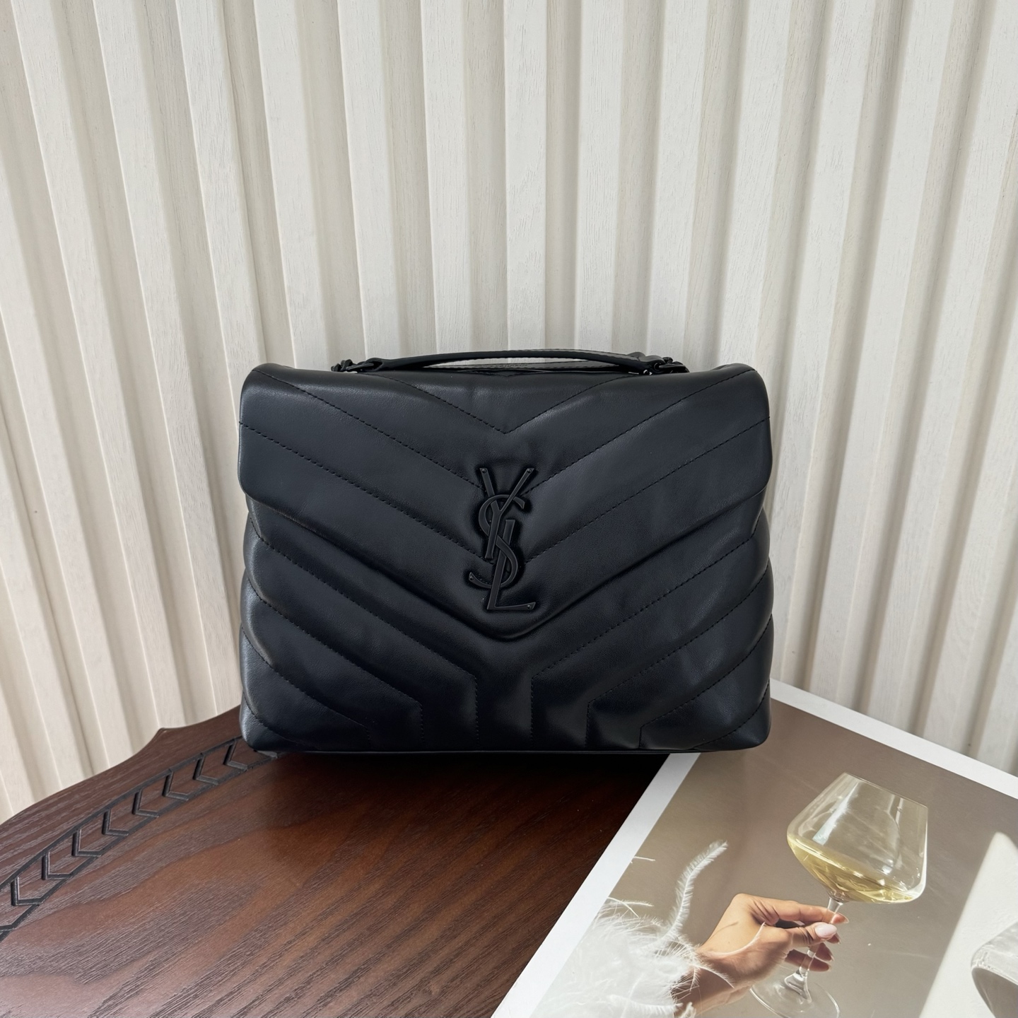 [TOP]SAINT LAURENT Loulou Quilted Leather Shoulder Bag Black - Bag