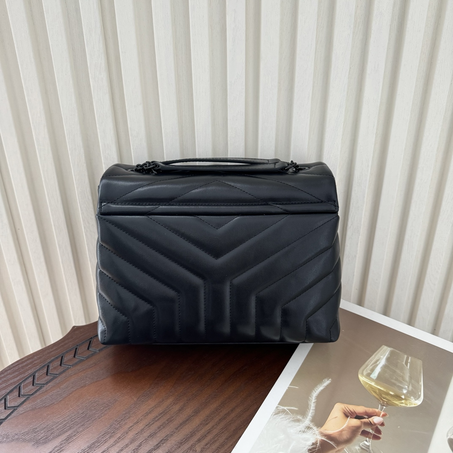 [TOP]SAINT LAURENT Loulou Quilted Leather Shoulder Bag Black - Bag