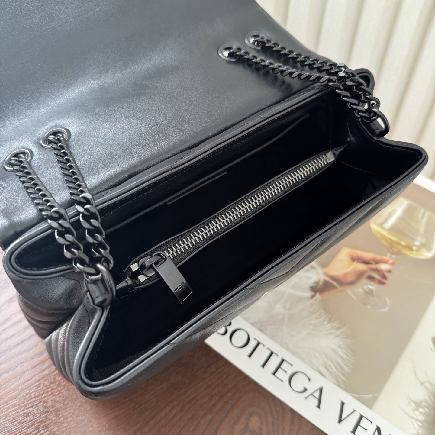 [TOP]SAINT LAURENT Loulou Quilted Leather Shoulder Bag Black - Bag
