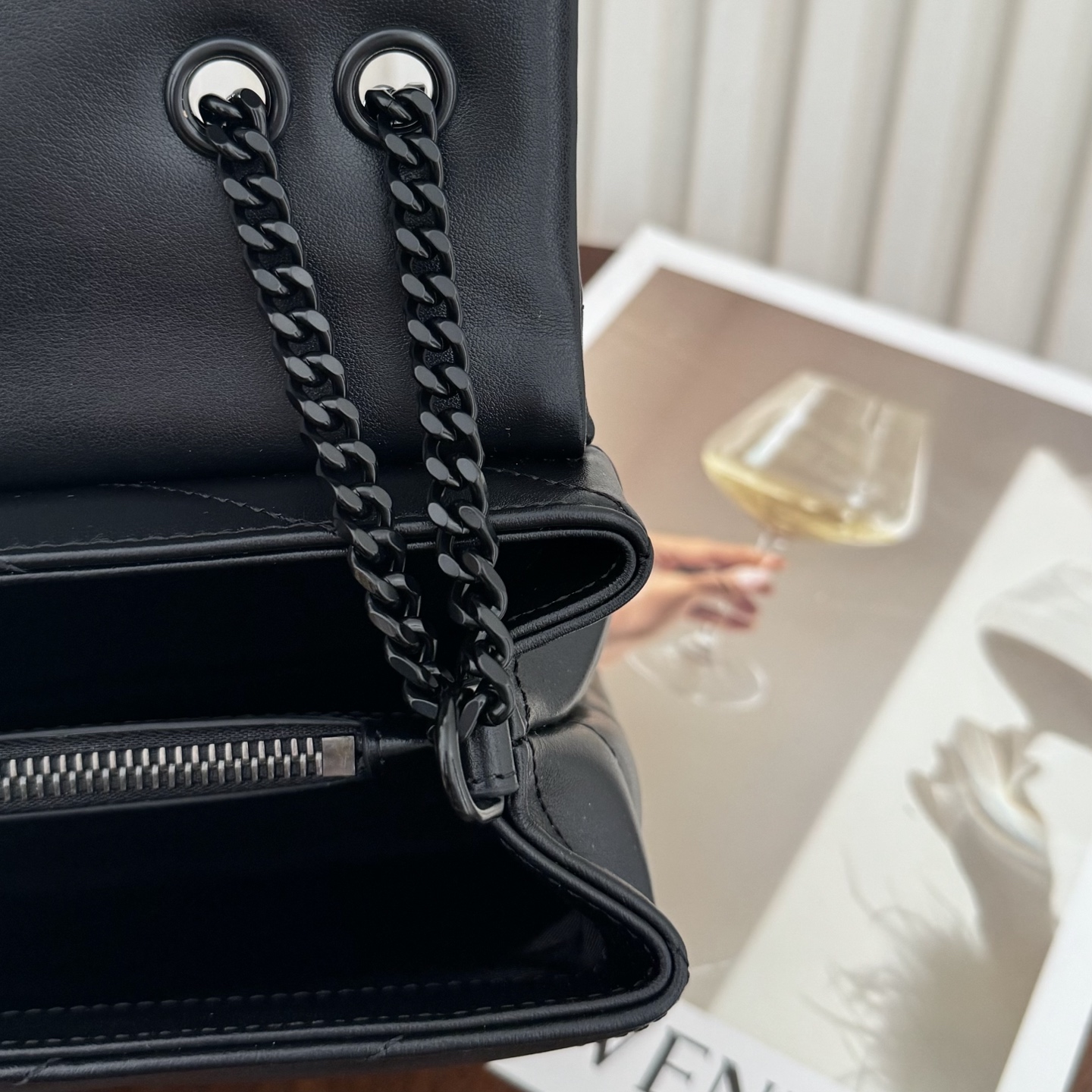 [TOP]SAINT LAURENT Loulou Quilted Leather Shoulder Bag Black - Bag