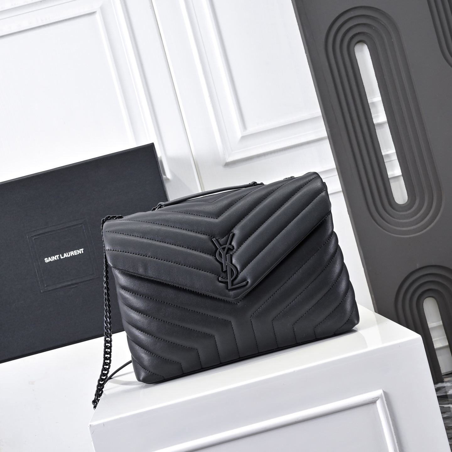 [TOP]SAINT LAURENT Loulou Quilted Leather Shoulder Bag Black - Bag