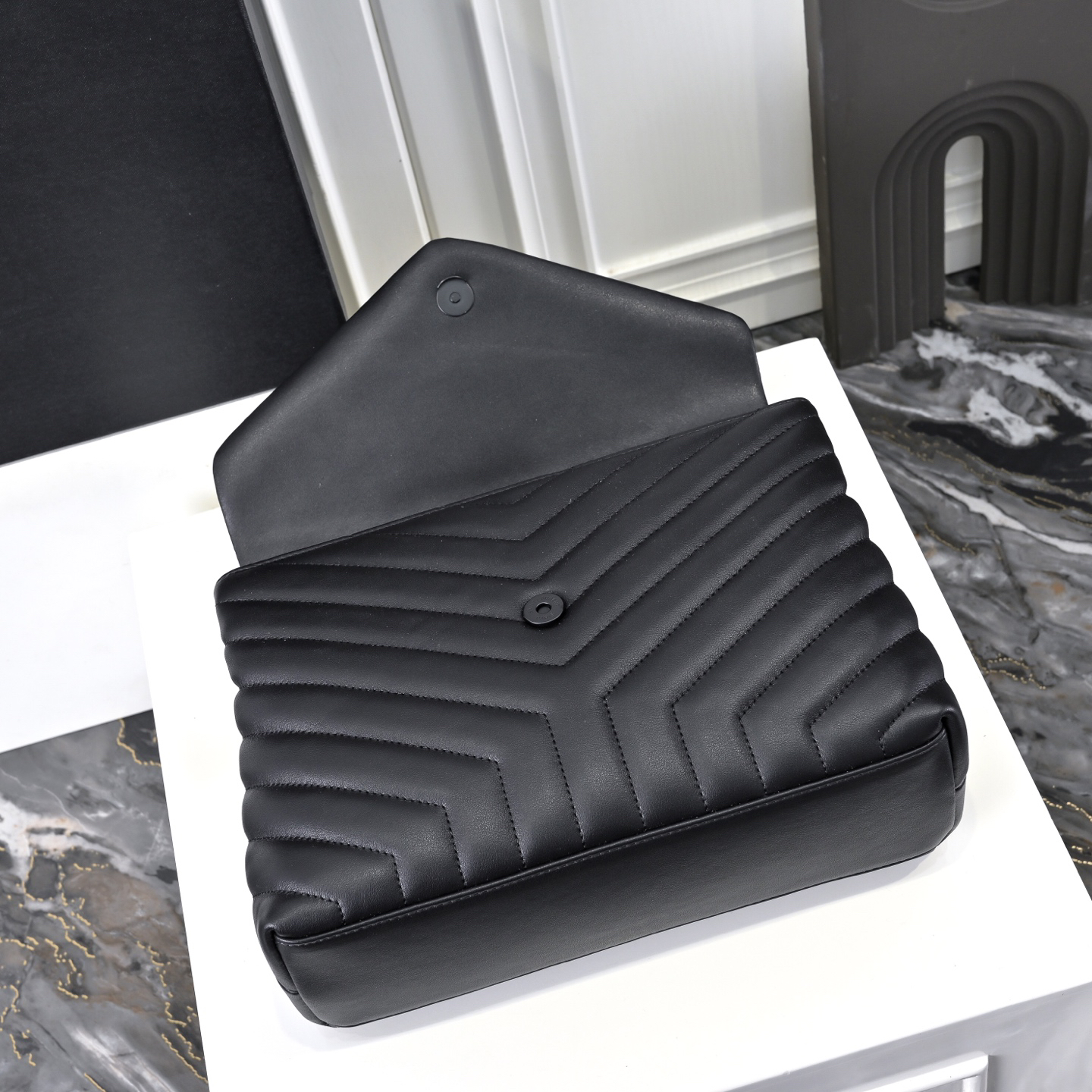 [TOP]SAINT LAURENT Loulou Quilted Leather Shoulder Bag Black - Bag