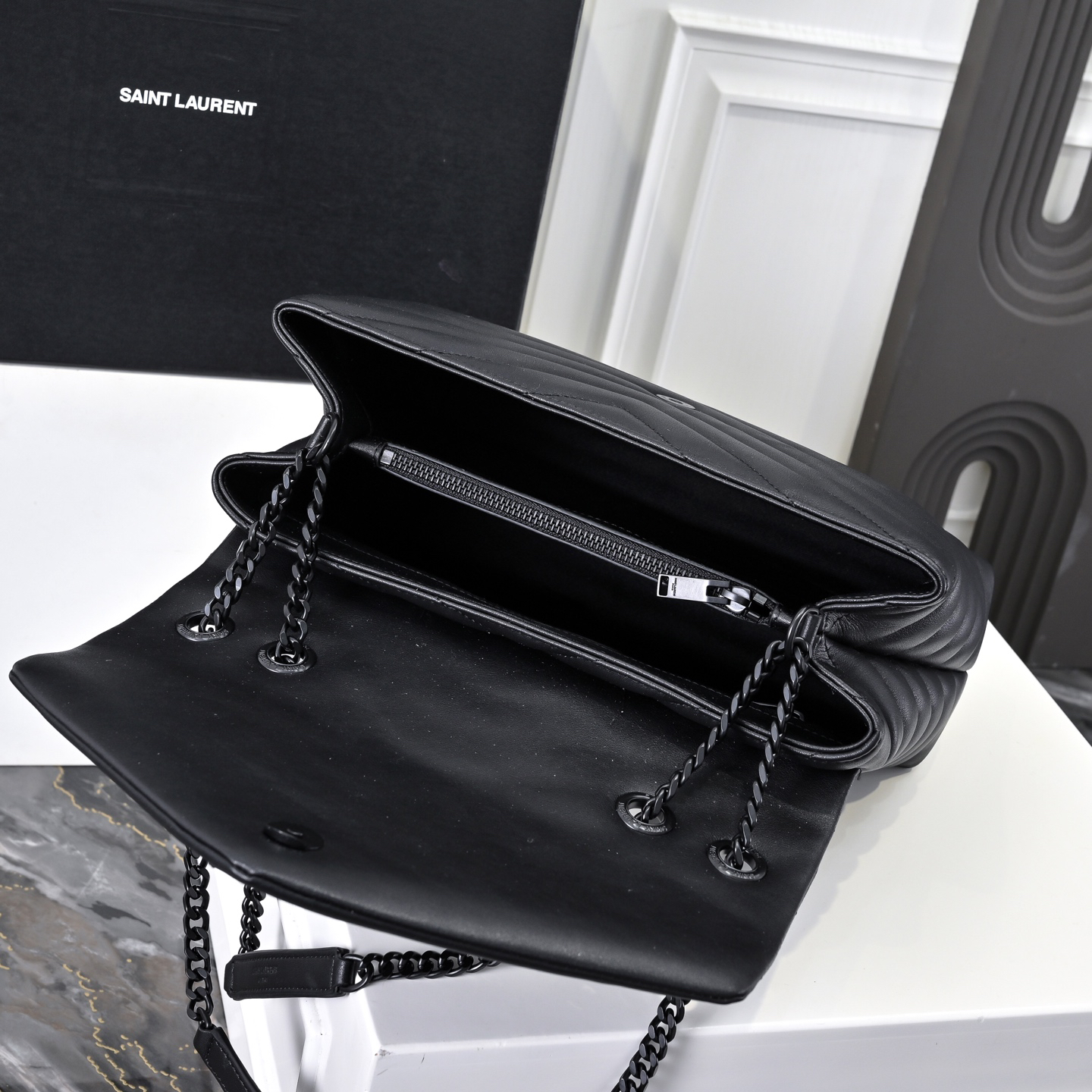 [TOP]SAINT LAURENT Loulou Quilted Leather Shoulder Bag Black - Bag