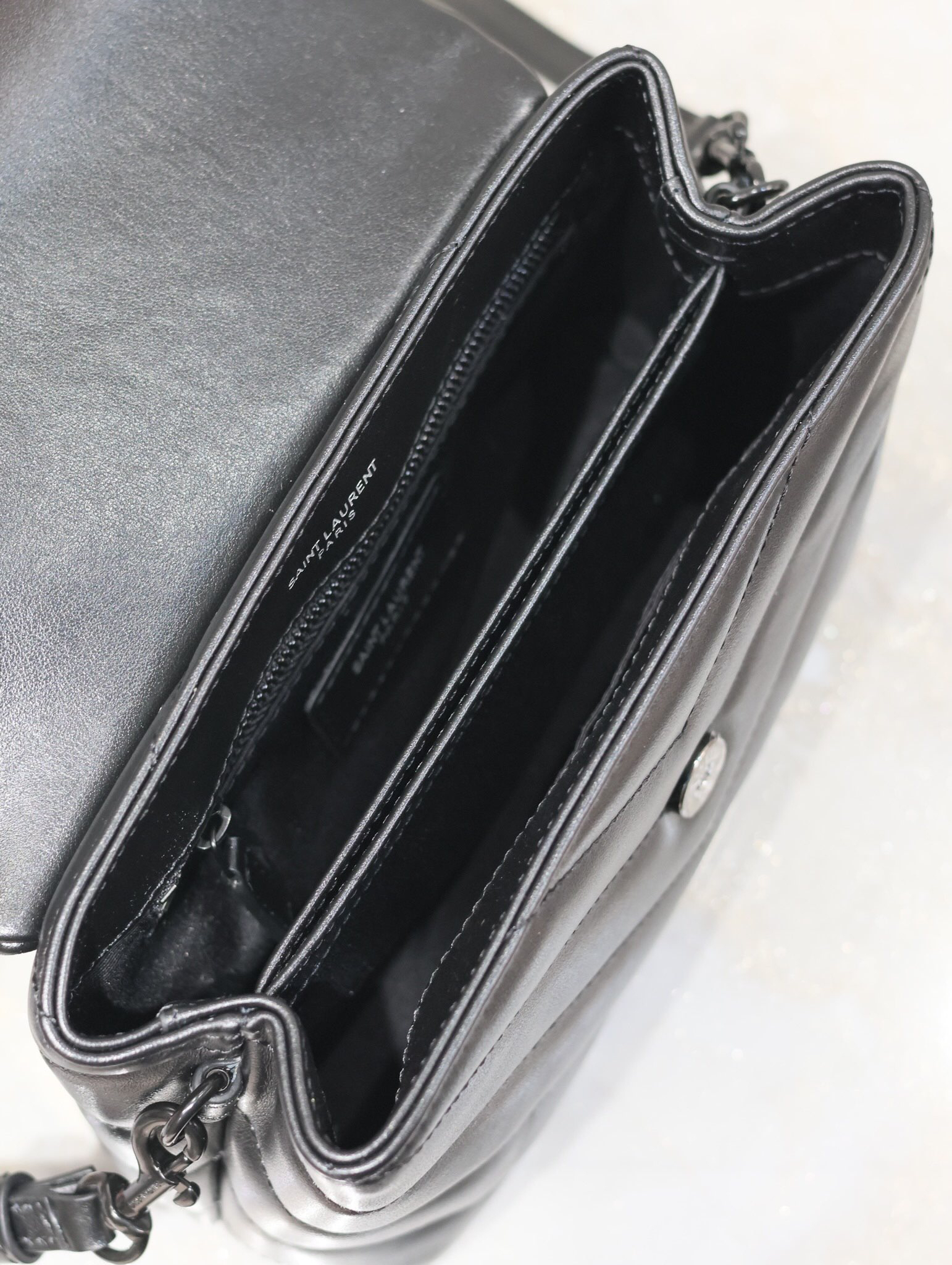 [TOP]SAINT LAURENT Loulou Quilted Leather Shoulder Bag Black - Bag