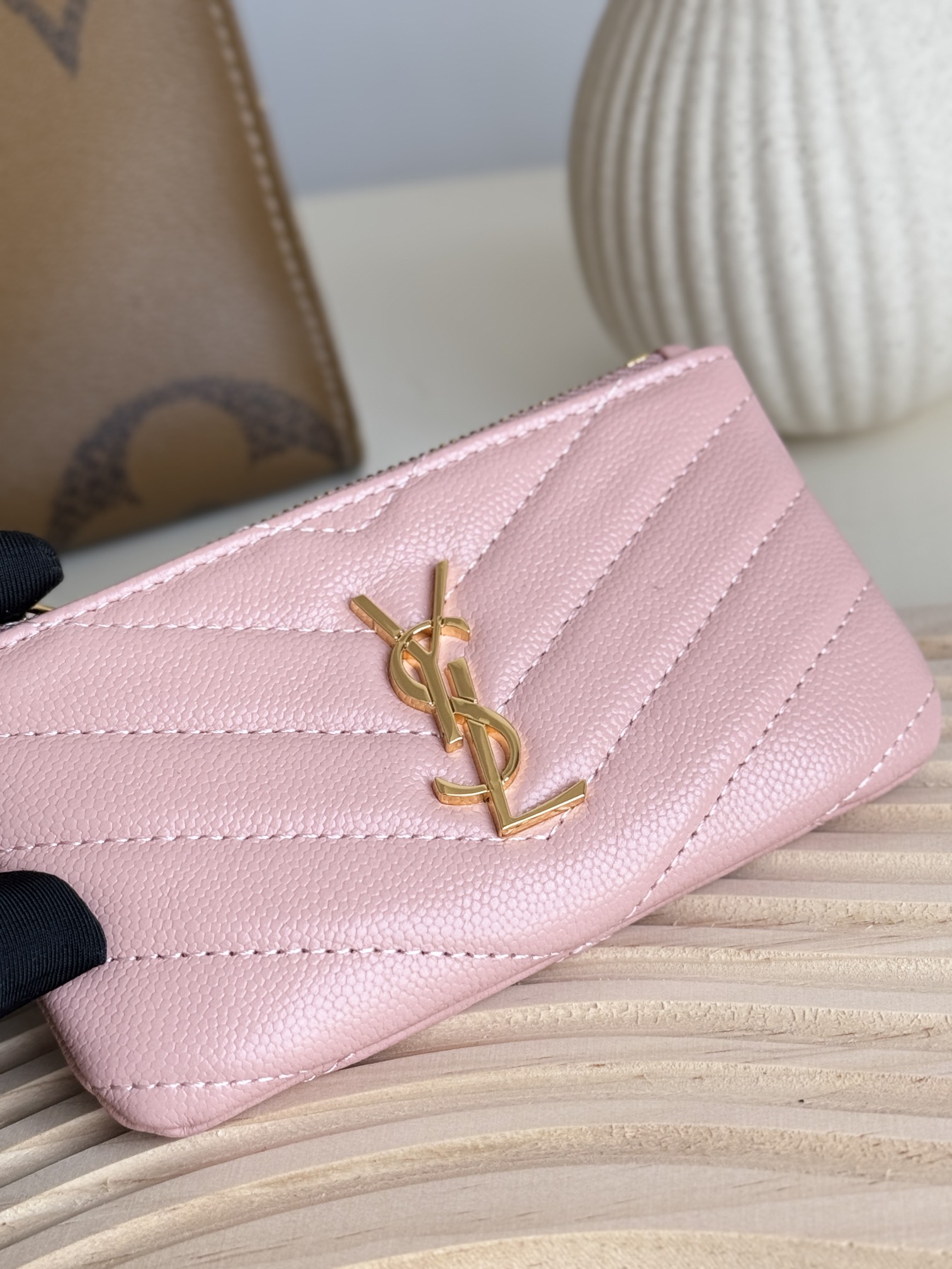 Saint Laurent Ball-Patterned Cowhide Wallet -Pink Wallet