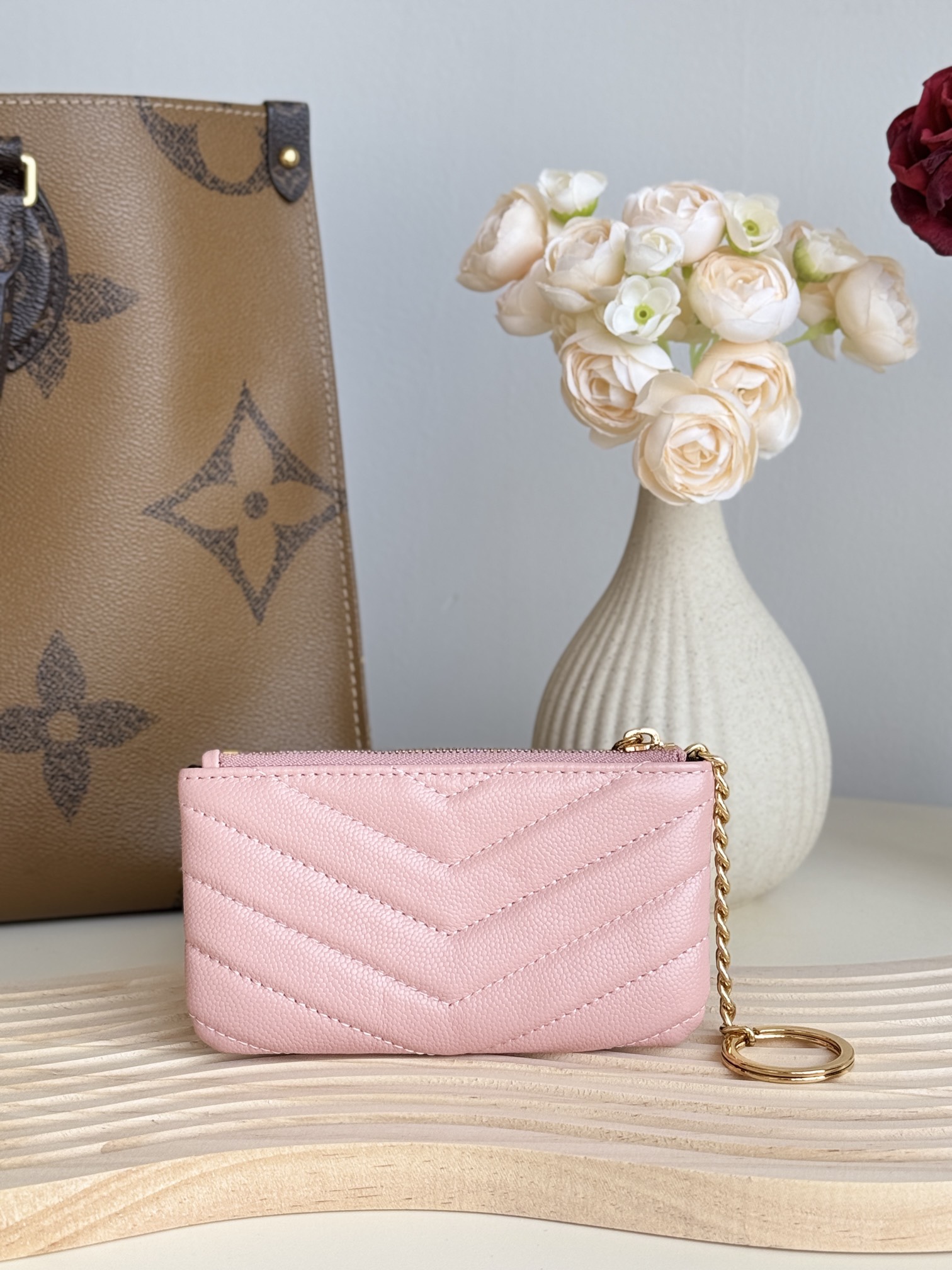 Saint Laurent Ball-Patterned Cowhide Wallet -Pink Wallet