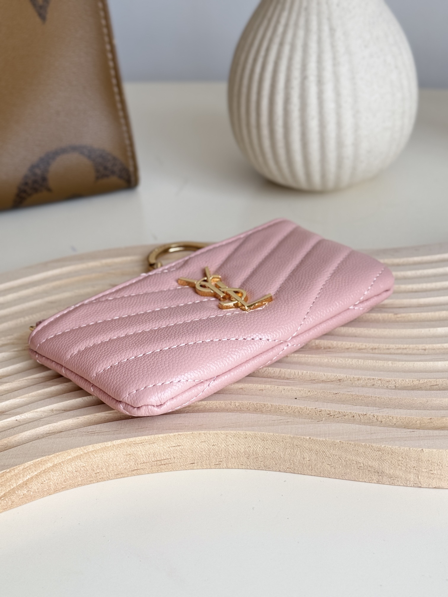 Saint Laurent Ball-Patterned Cowhide Wallet -Pink Wallet