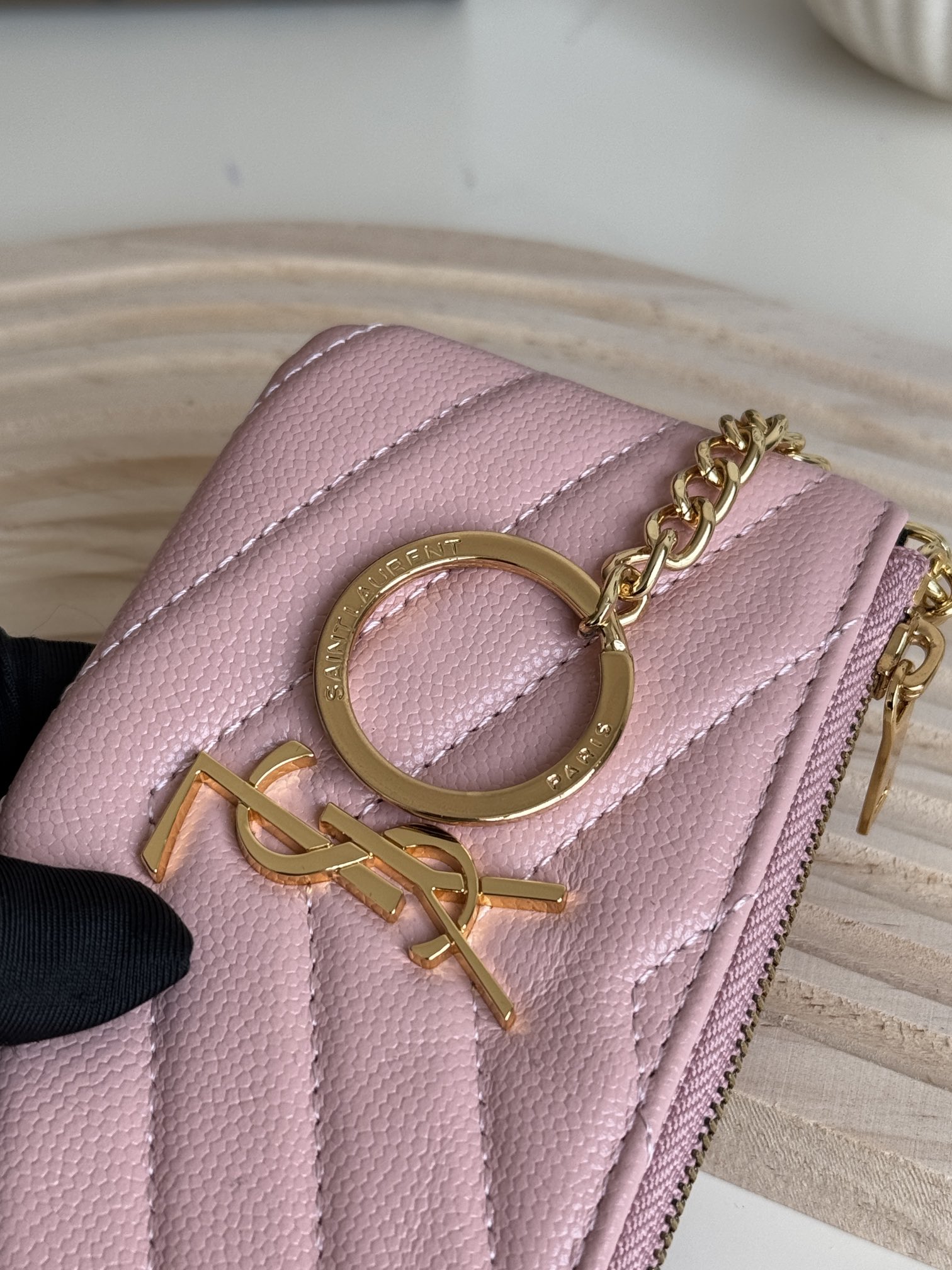 Saint Laurent Ball-Patterned Cowhide Wallet -Pink Wallet