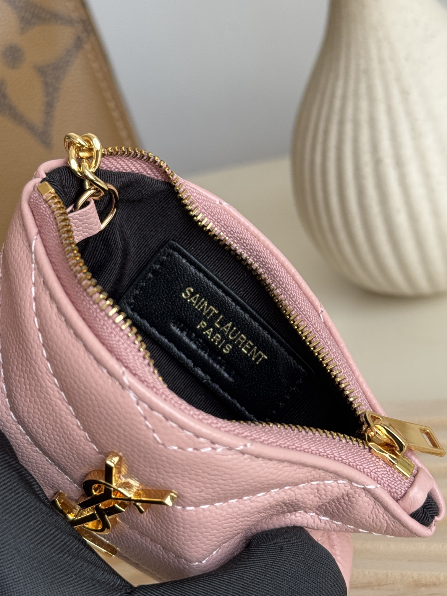 Saint Laurent Ball-Patterned Cowhide Wallet -Pink Wallet