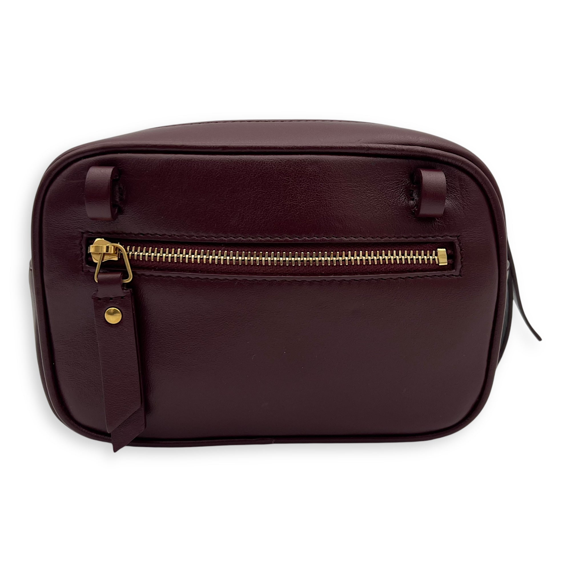 Camera Red Belt Bag in Calfskin, Gold hardware