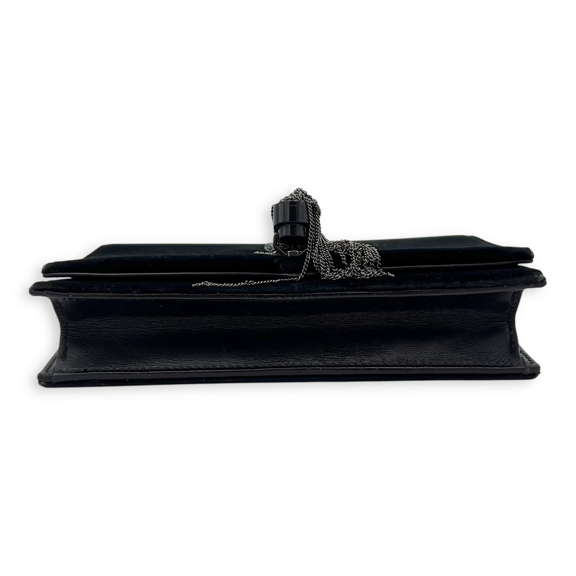 Kate Small Black Crossbody Bag in Velvet, Silver hardware