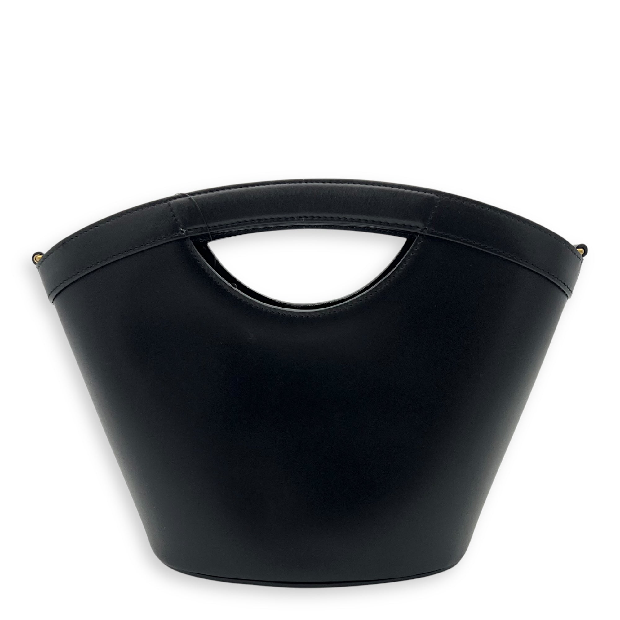 Celia Bucket Bag Black in Calfskin, Gold hardware