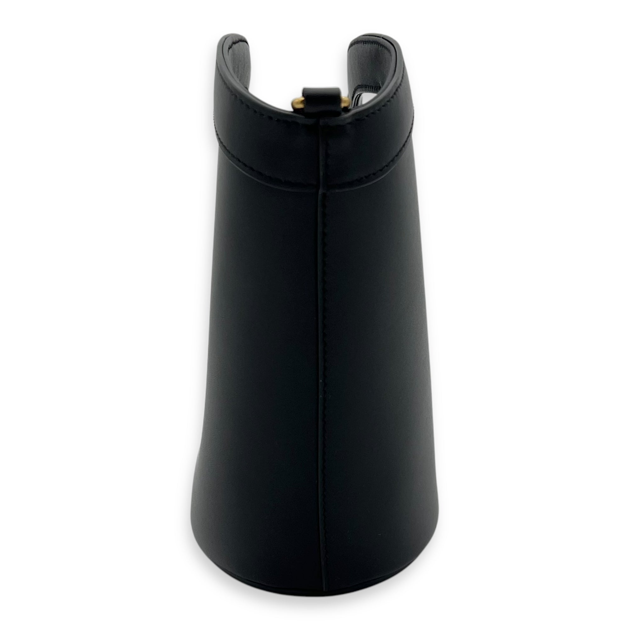 Celia Bucket Bag Black in Calfskin, Gold hardware