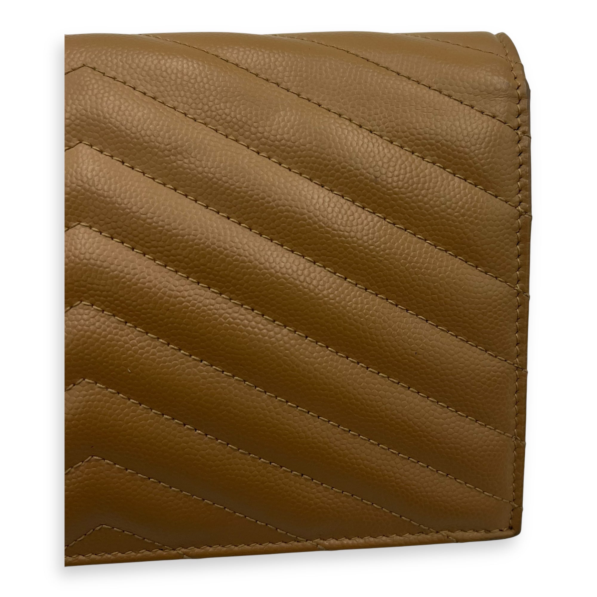 Cassandre Wallet On Chain Beige in Calfskin, Gold hardware