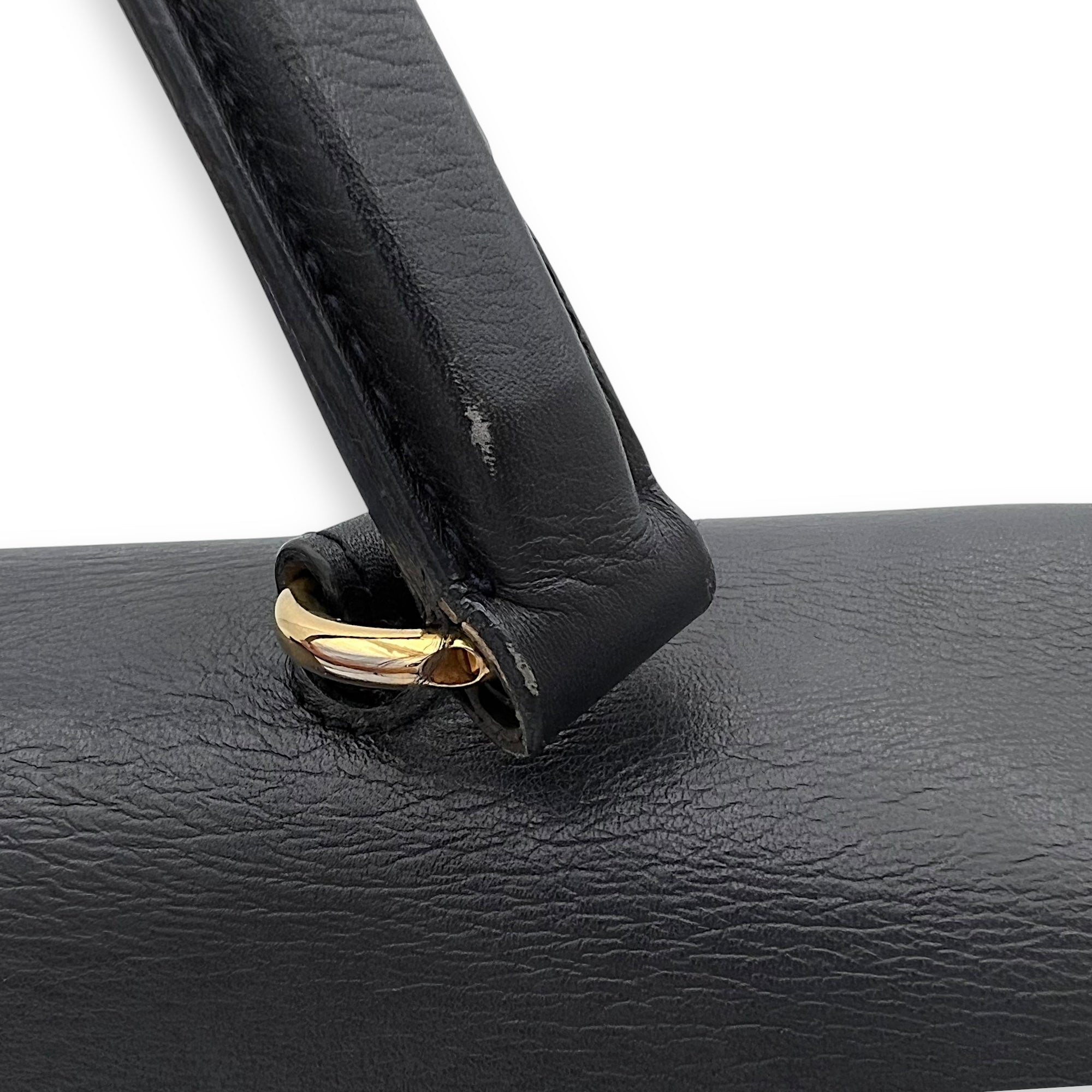 Moujik Top Handle Bag Blue in Calfskin, Gold hardware
