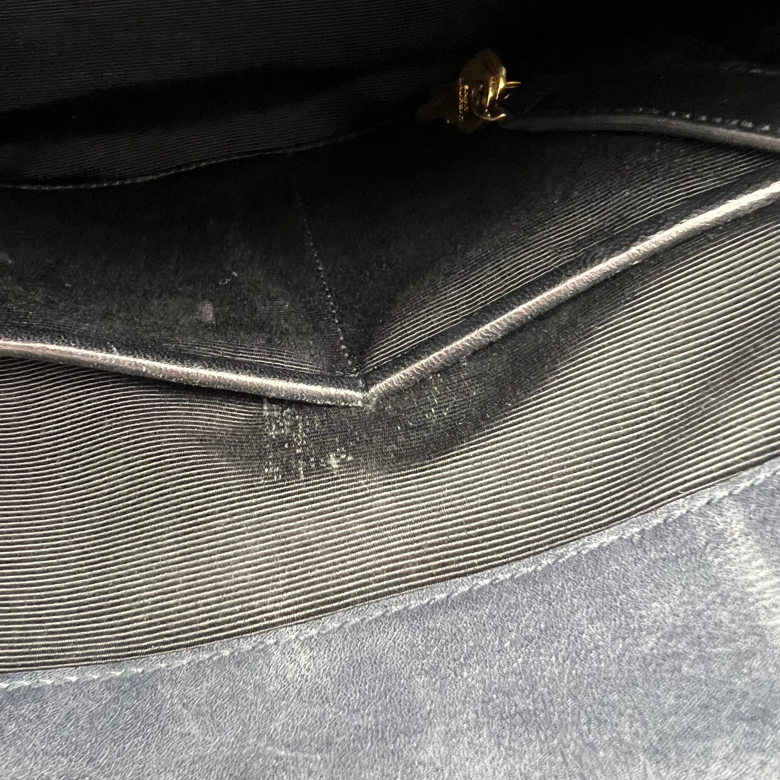 Moujik Top Handle Bag Blue in Calfskin, Gold hardware