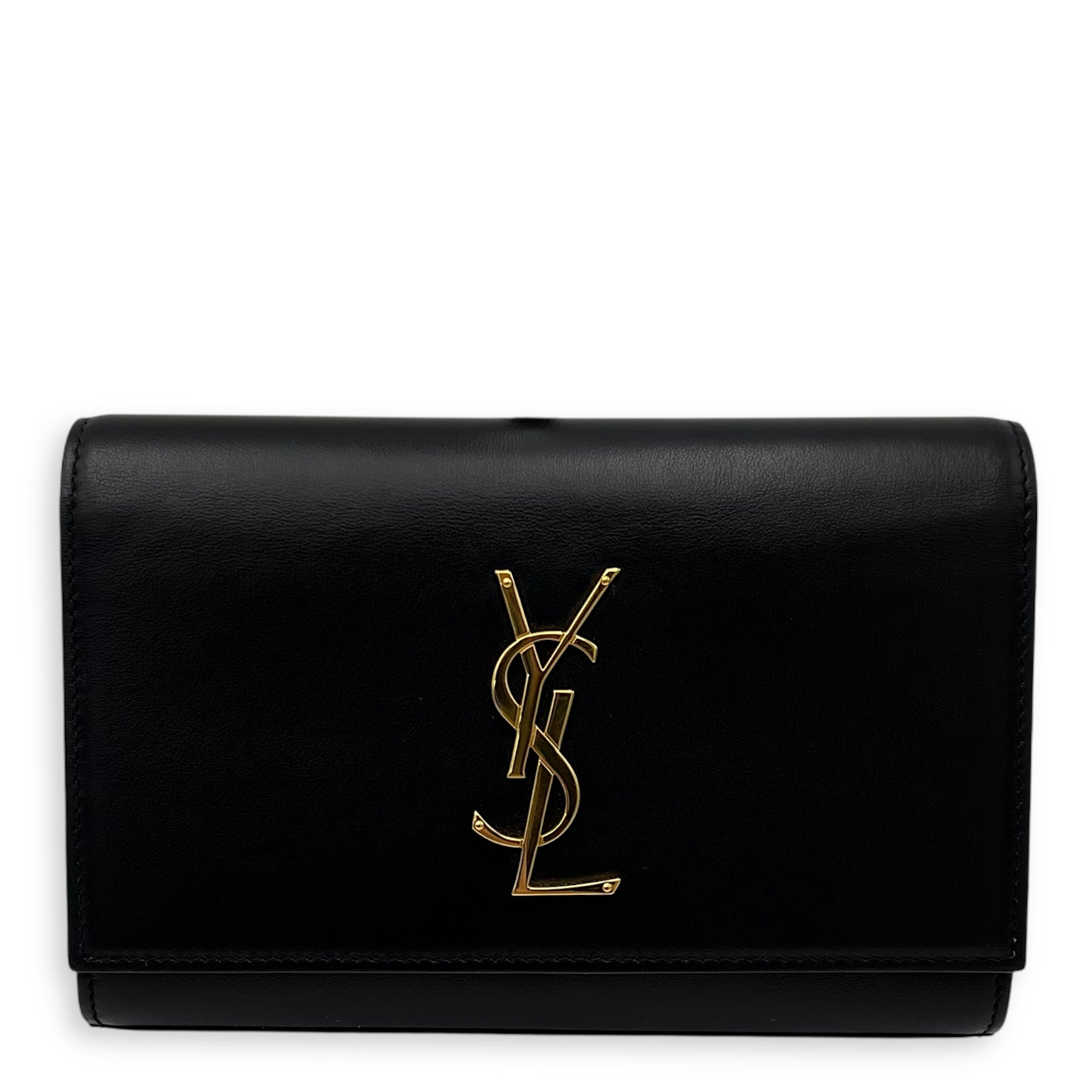 Kate Belt Bag Black in Calfskin, Gold hardware