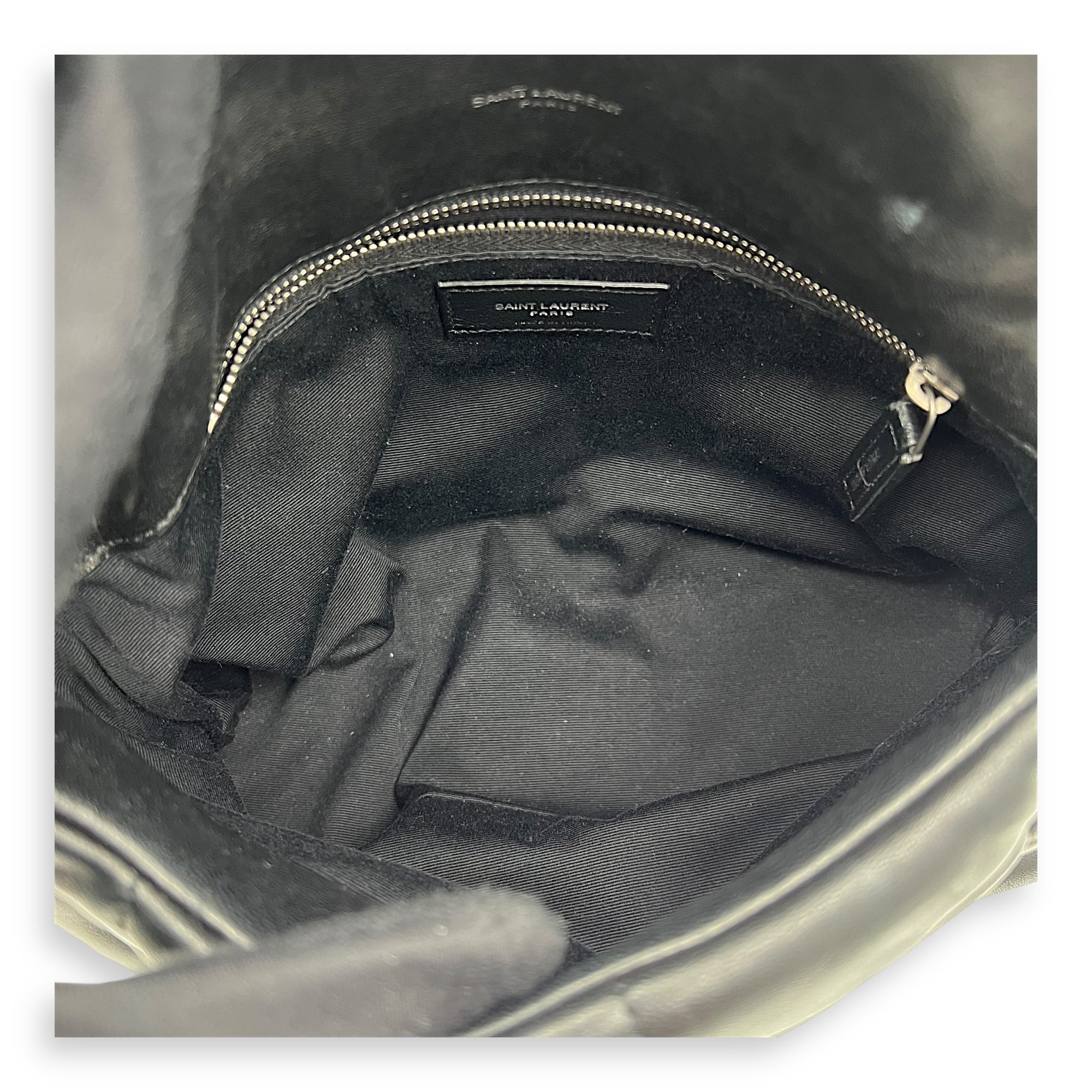Puffer Shoulder Bag Black in Lambskin, Silver hardware