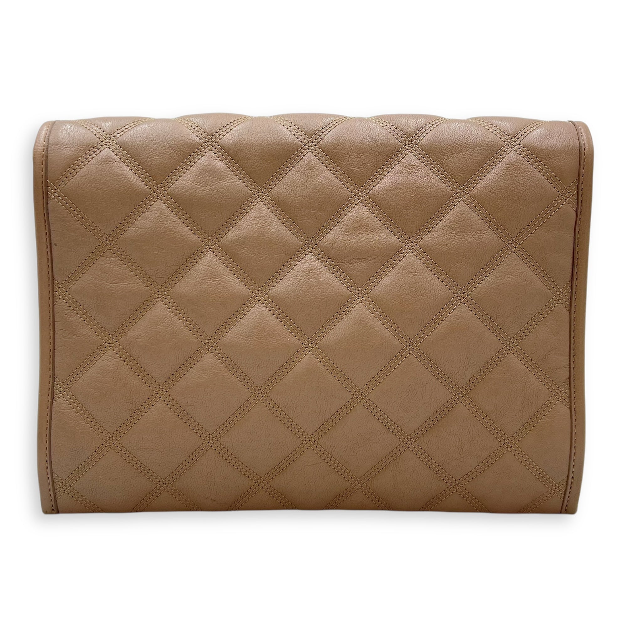 Becky Shoulder Bag Beige in Goat Leather, Silver hardware