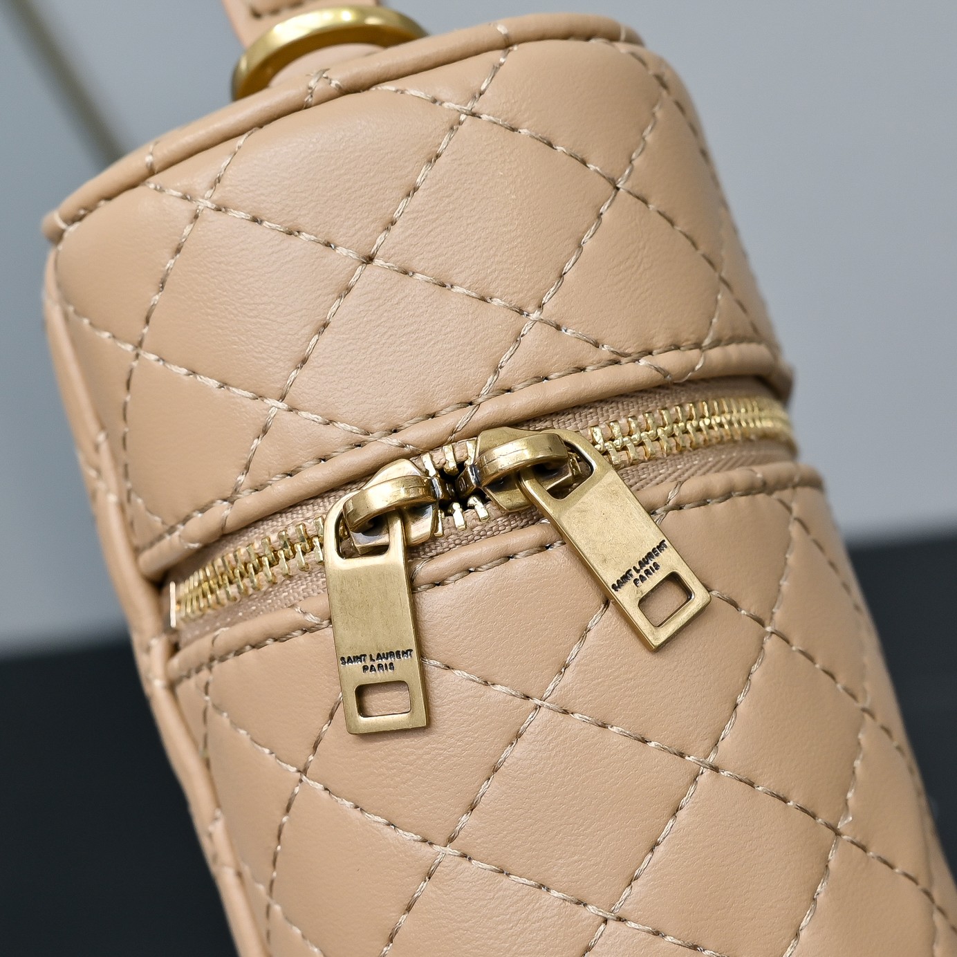 SAINT LAURENT YSL GABY vanity Medium bag in lambskin - DK TOFFEE