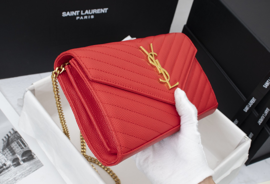 Saint Laurent YSL Cassandre Envelope - Red