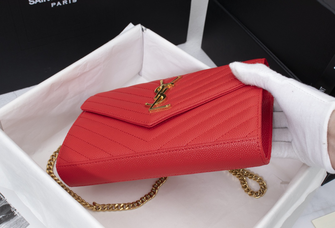 Saint Laurent YSL Cassandre Envelope - Red