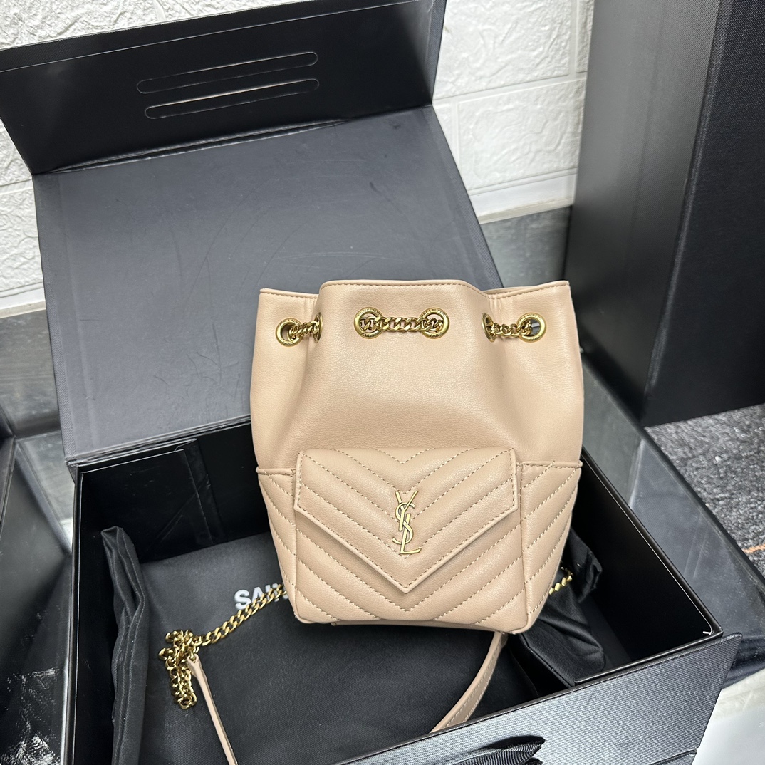 Saint Laurent JOE backpack in Calfskin White - Bag