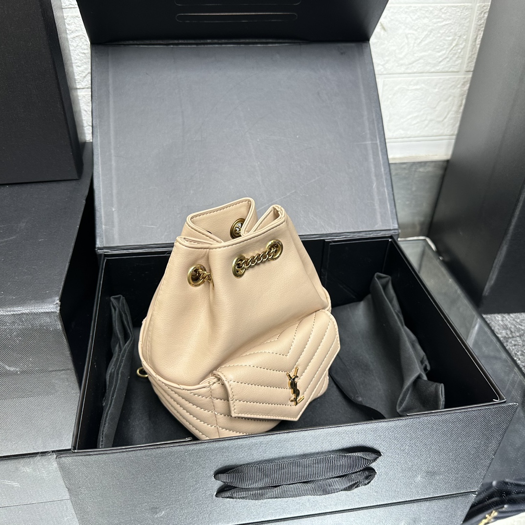 Saint Laurent JOE backpack in Calfskin White - Bag
