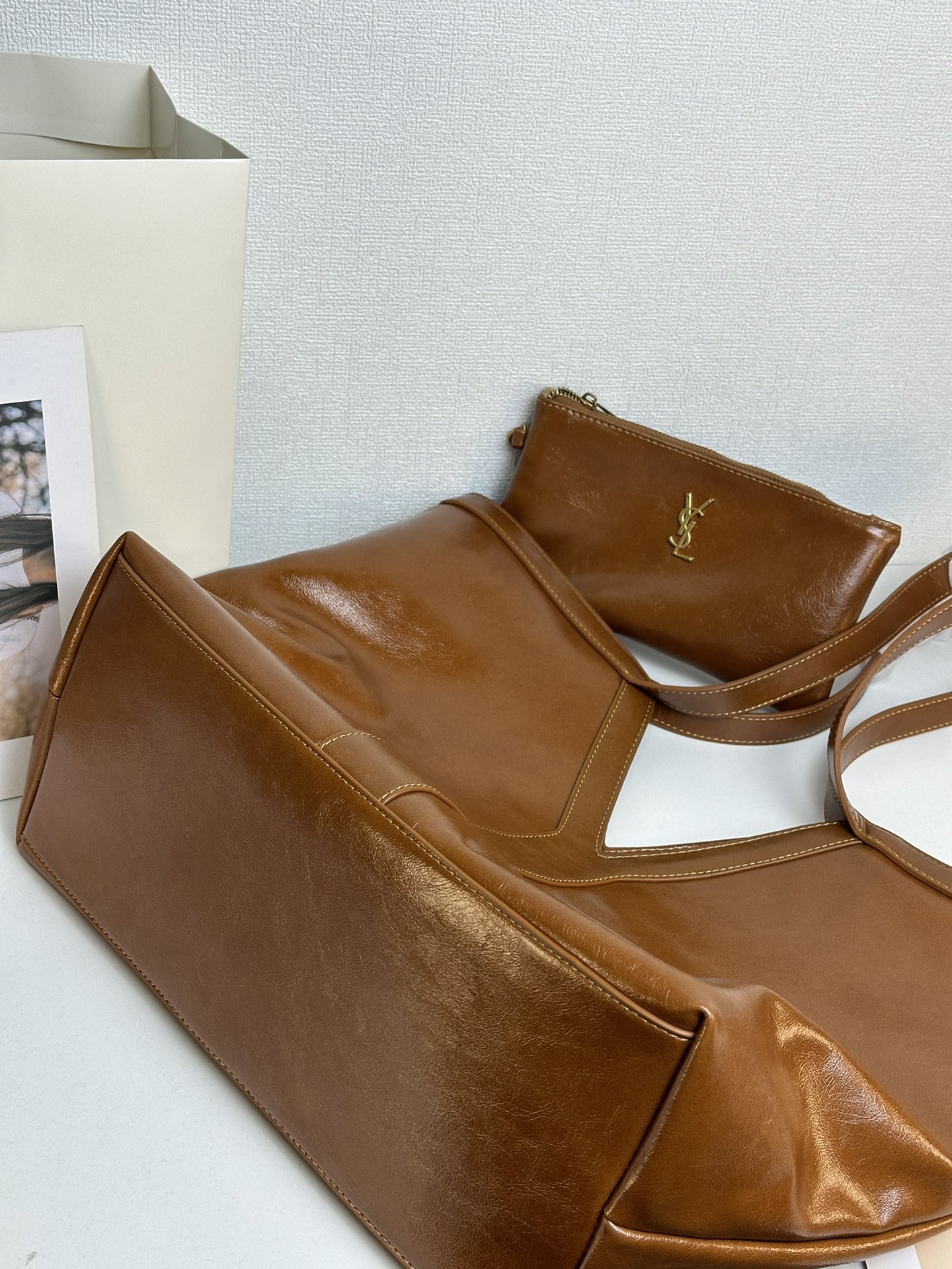 Saint Laurent Oversized Tote Bag - Brown Bag