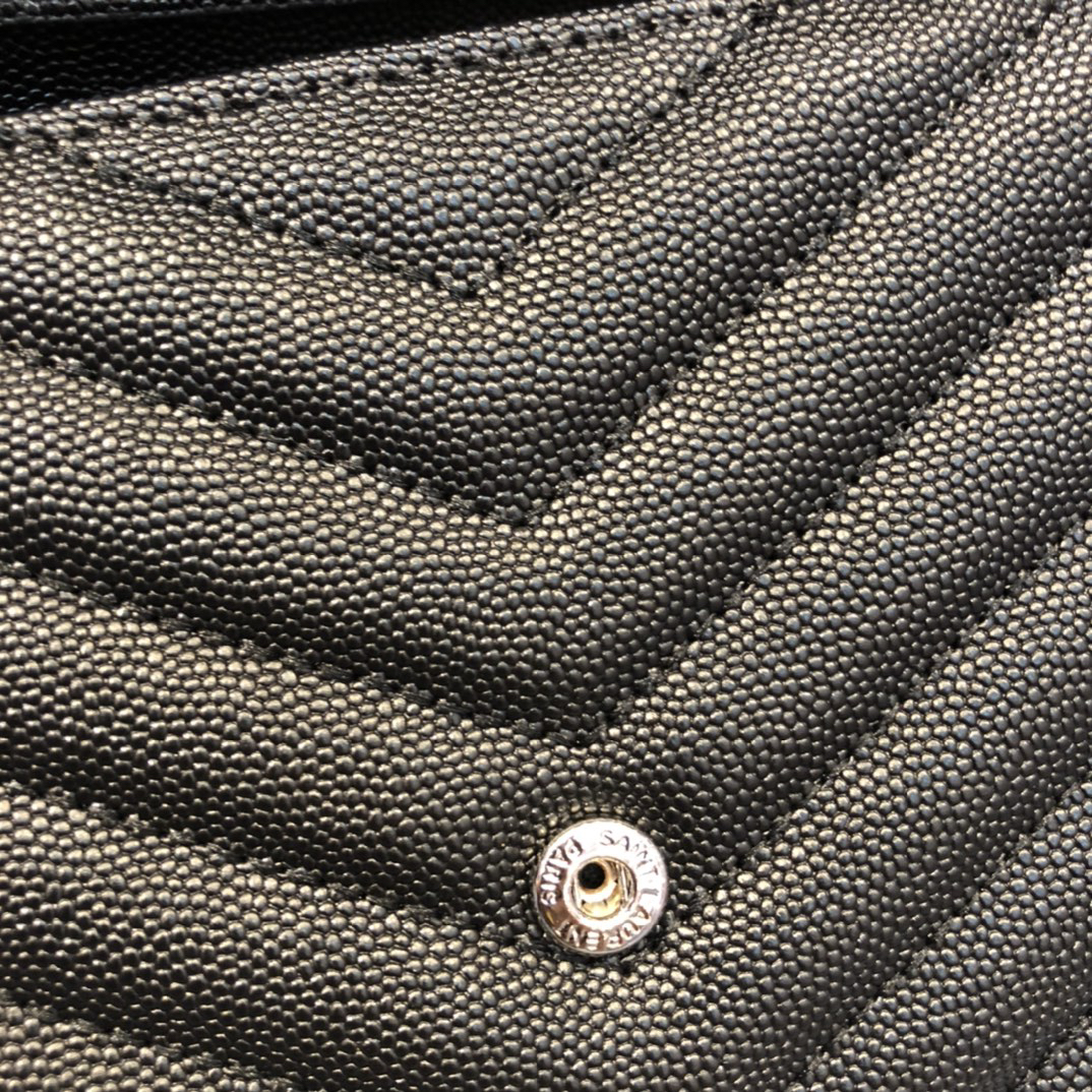 Saint Laurent YSL Cassandre Envelope - Black - Silver Metal