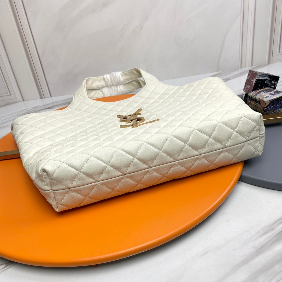 SAINT LAURENT ICARE MAXI SHOPPING BAG IN QUILTED Calfskin WHITE - Bag