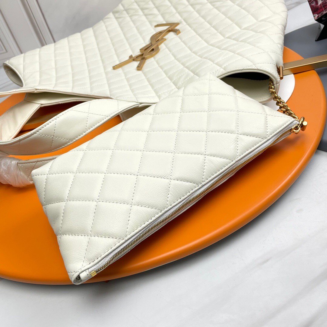 SAINT LAURENT ICARE MAXI SHOPPING BAG IN QUILTED Calfskin WHITE - Bag