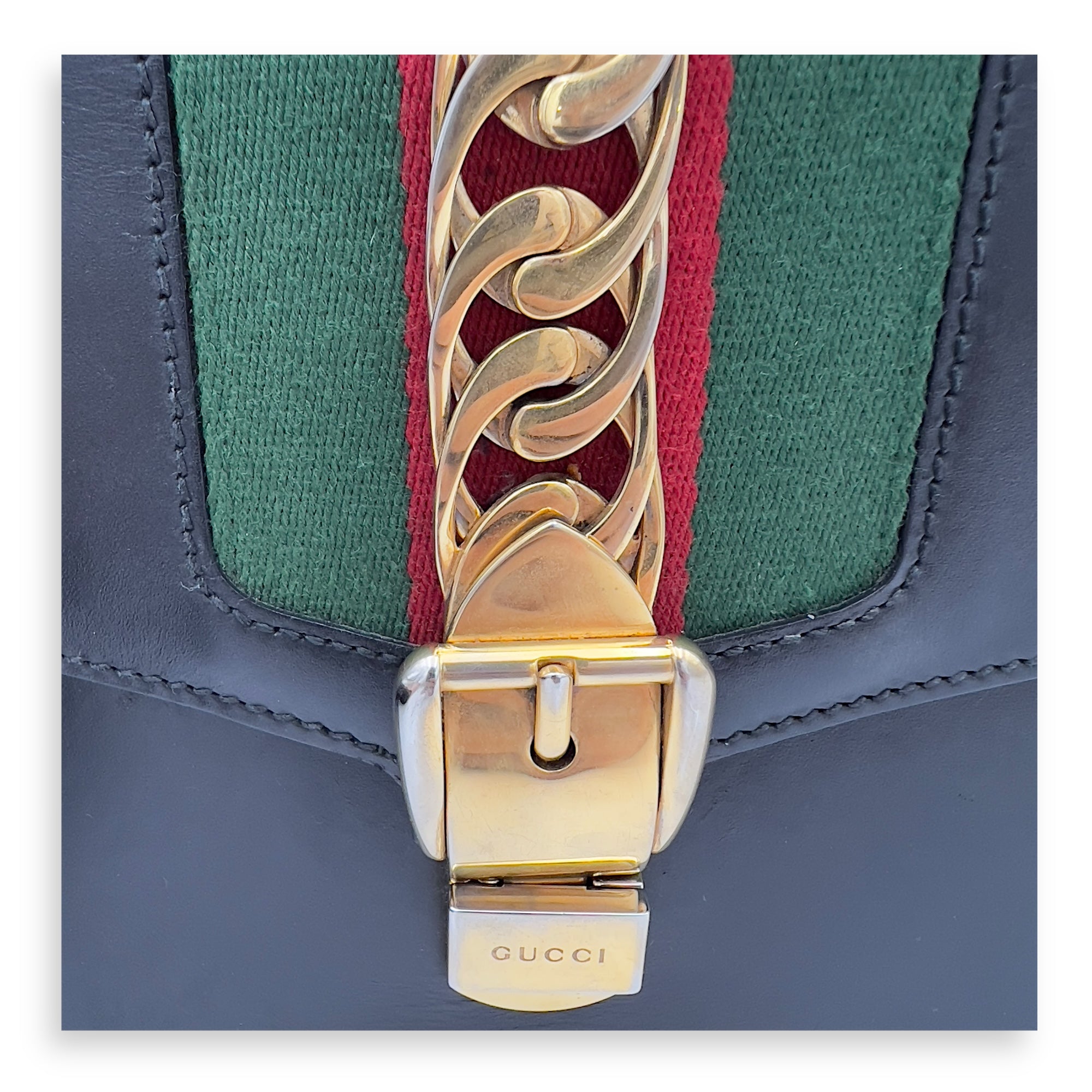 Sylvie Shoulder Bag Black in Calfskin, Gold hardware